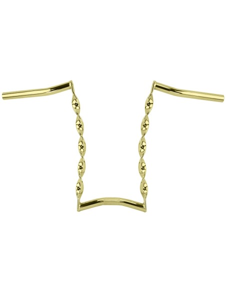 Vintage Curved Flat Twisted Handlebar 15 22.2mm Gold.